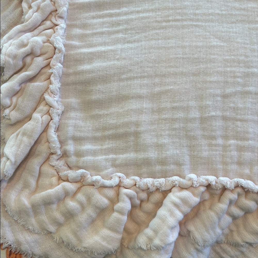 RH TEEN Tattered & Ruffled Posy Pink Gauze Euro Sham Restoration Hardware - Picture 4 of 12